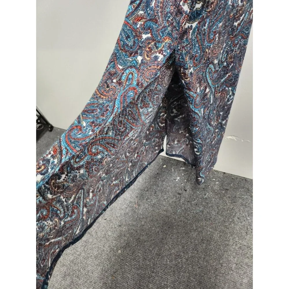 Michael Michael‎ Kors Womens Maxi Dress Petite Medium BOHO Paisley Chain Strap